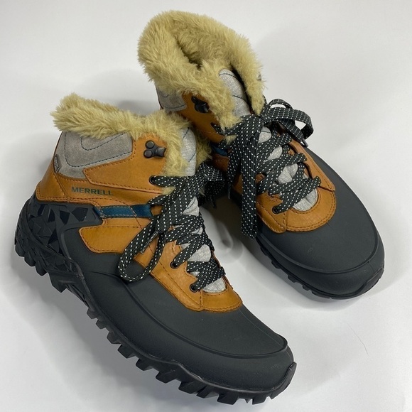 Merrell Fluroecein Shell Waterproof Winter Boots Brown Sugar Size 7.5 Women's - Picture 1 of 12